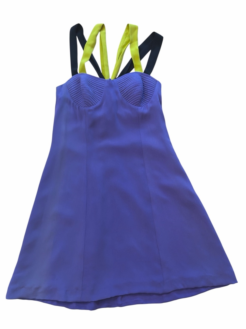 Anya NWT Vintage Silk Bustier Colorblock Strappy Dress